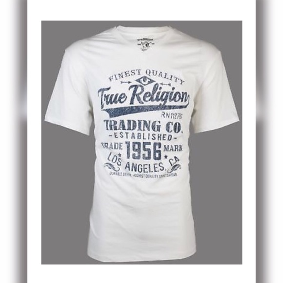 True Religion White V Neck Tee T-Shirt NO OFFERS - Picture 2 of 6